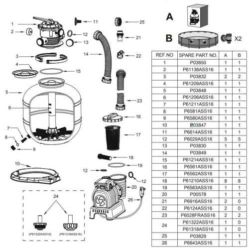 intex sand filter parts diagram