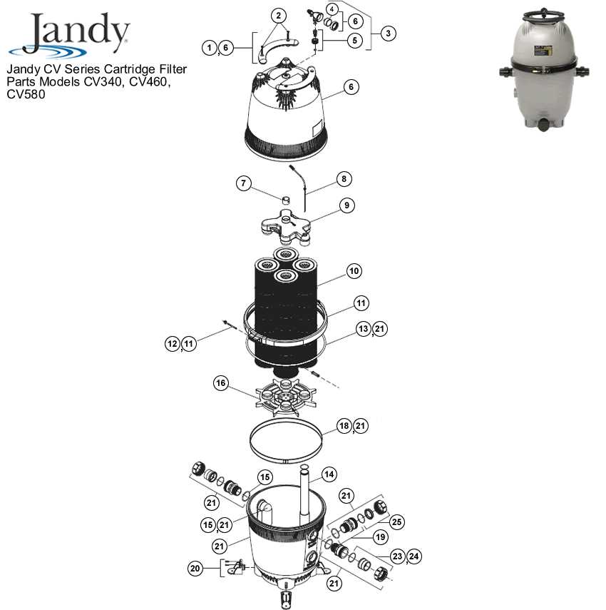 jandy filter parts diagram