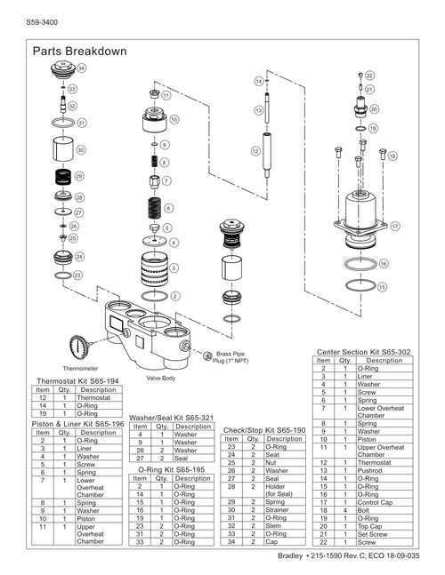 bradley wash fountain parts diagram