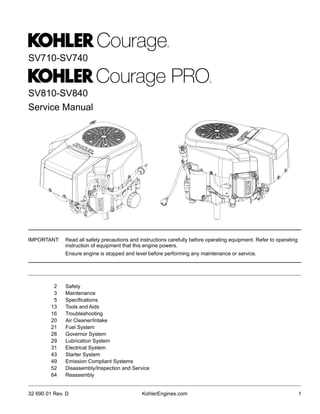 kohler sv720 parts diagram