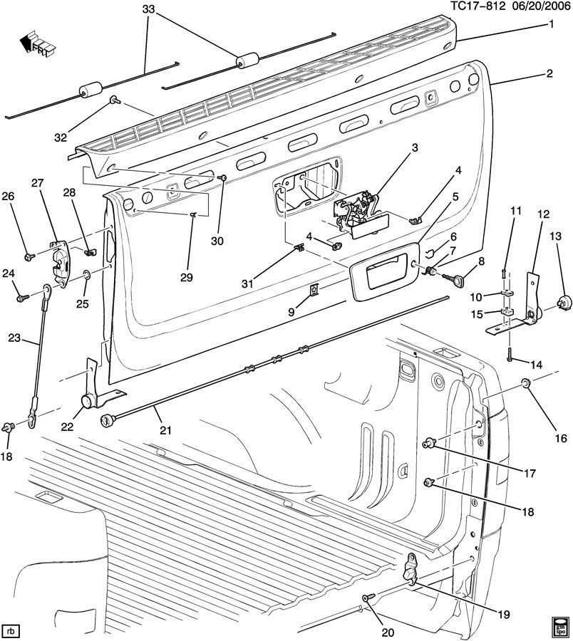 chevy tailgate parts diagram