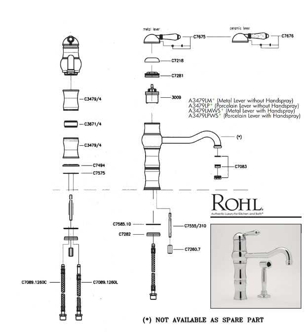 rohl faucet parts diagram