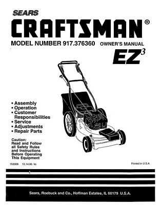 craftsman self propelled lawn mower parts diagram