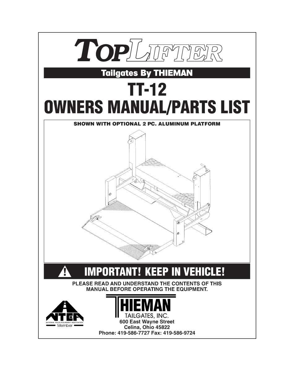 tommy gate parts diagram