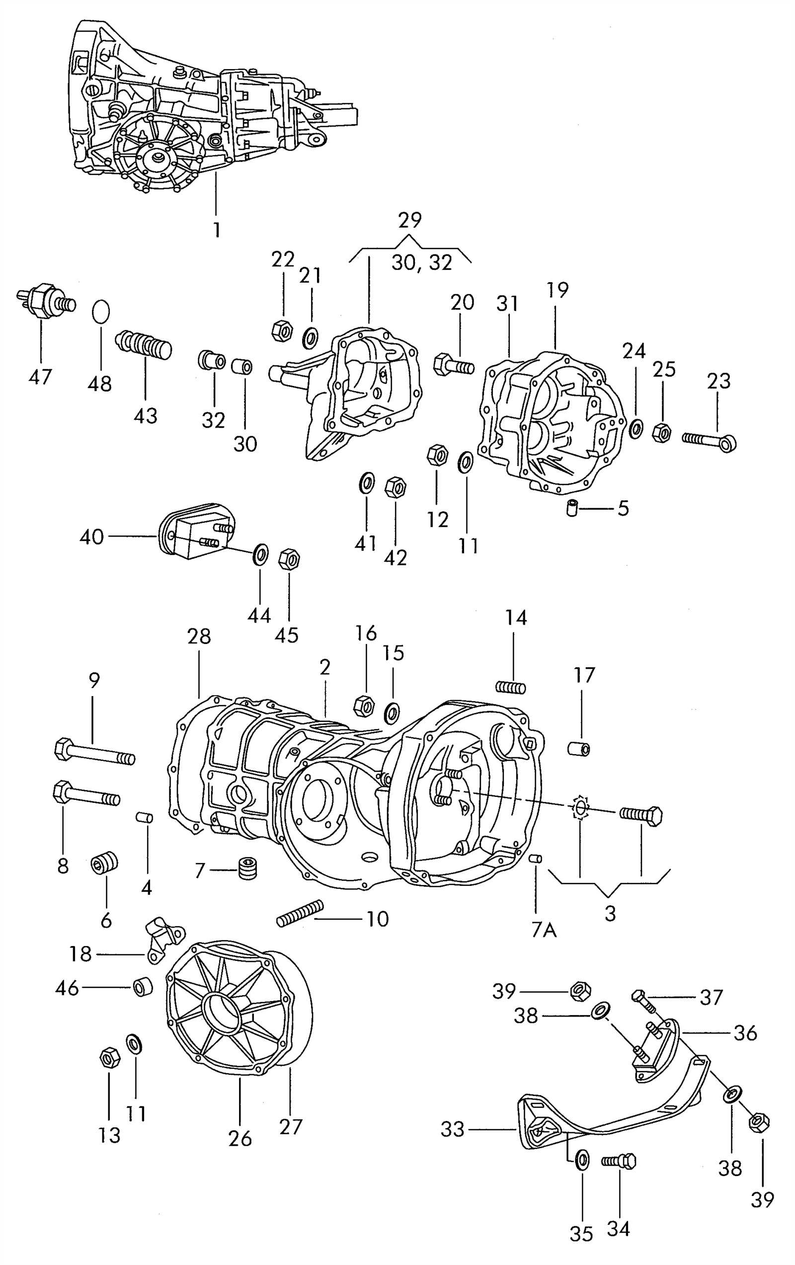 vw transmission parts diagram