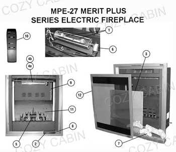 electric fireplace parts diagram