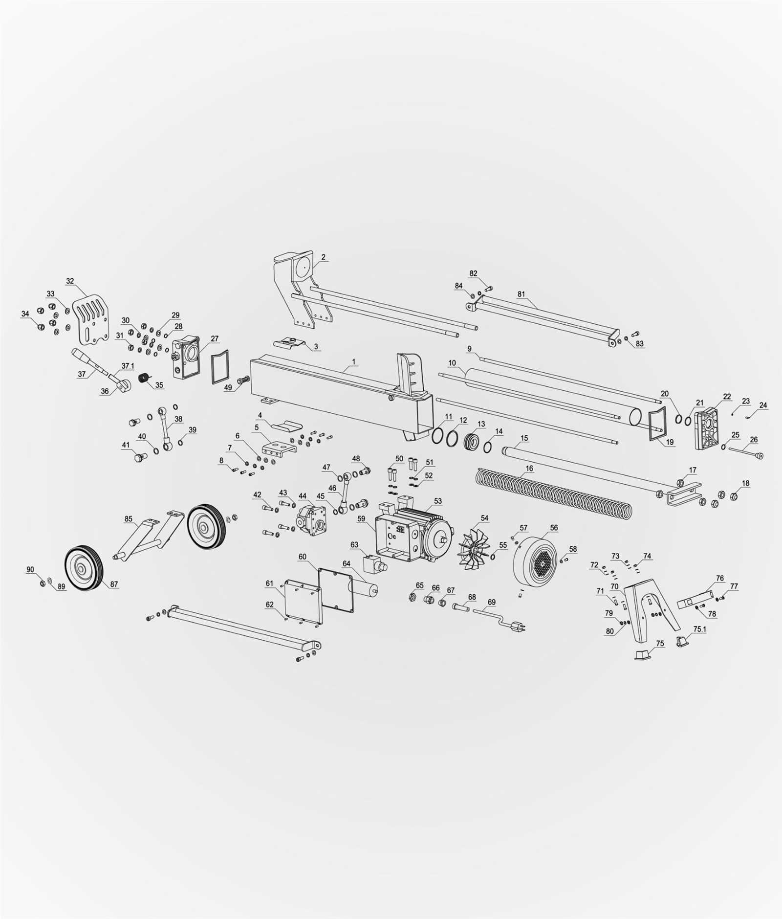 wood splitter parts diagram