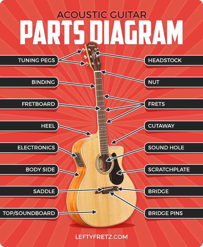 parts of a guitar diagram acoustic