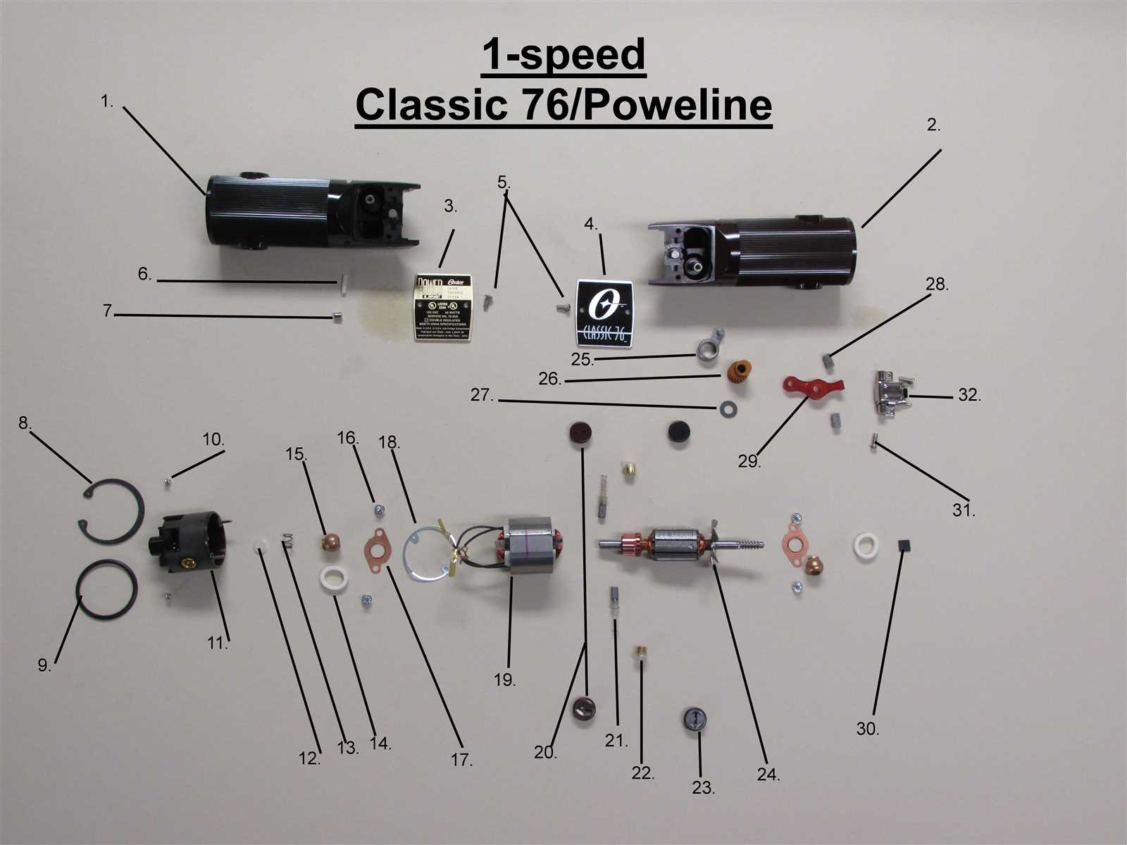 oster clipper parts diagram