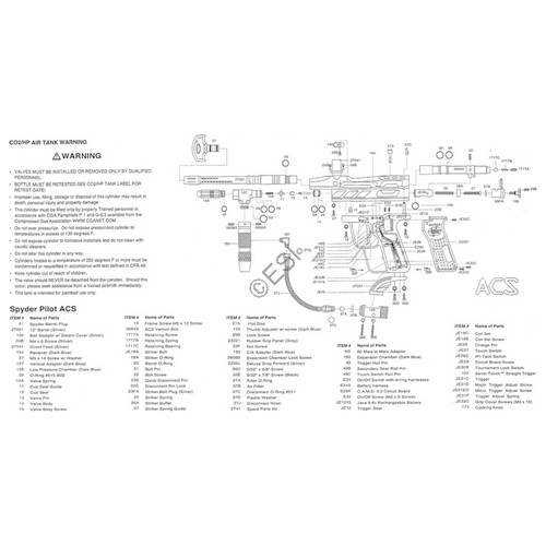 spyder paintball gun parts diagram