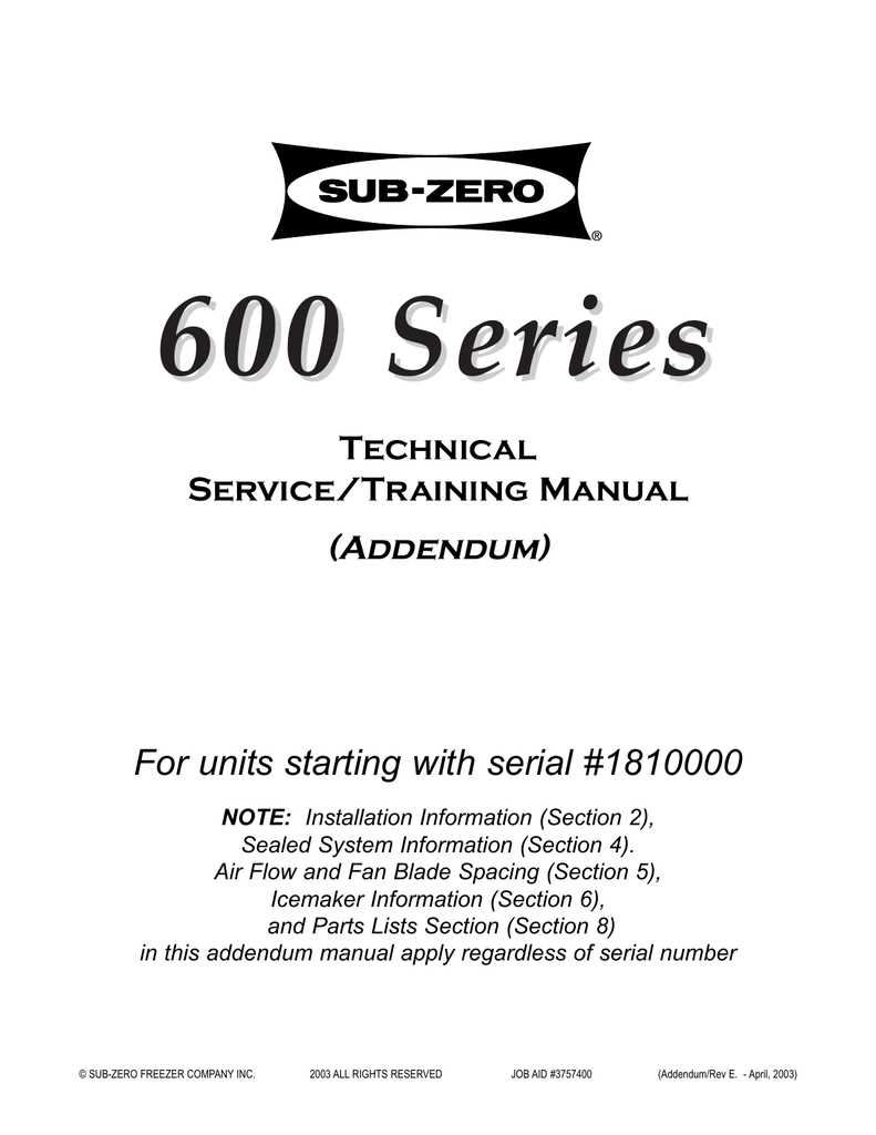 sub zero 632 parts diagram