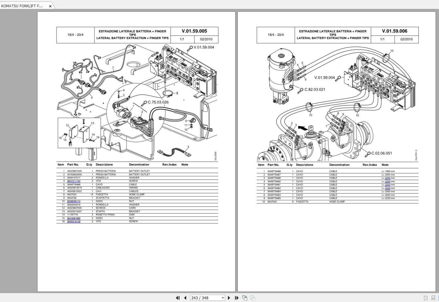 komatsu forklift parts diagram