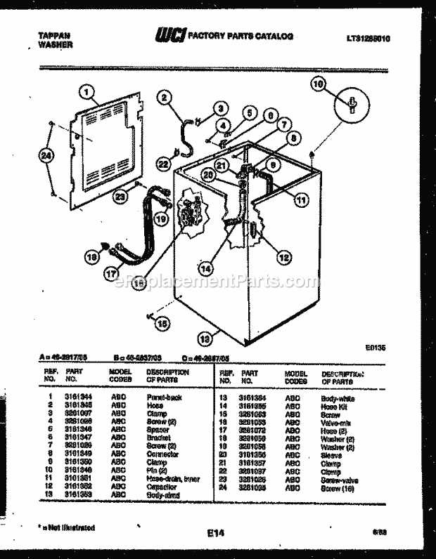 top load washing machine parts diagram