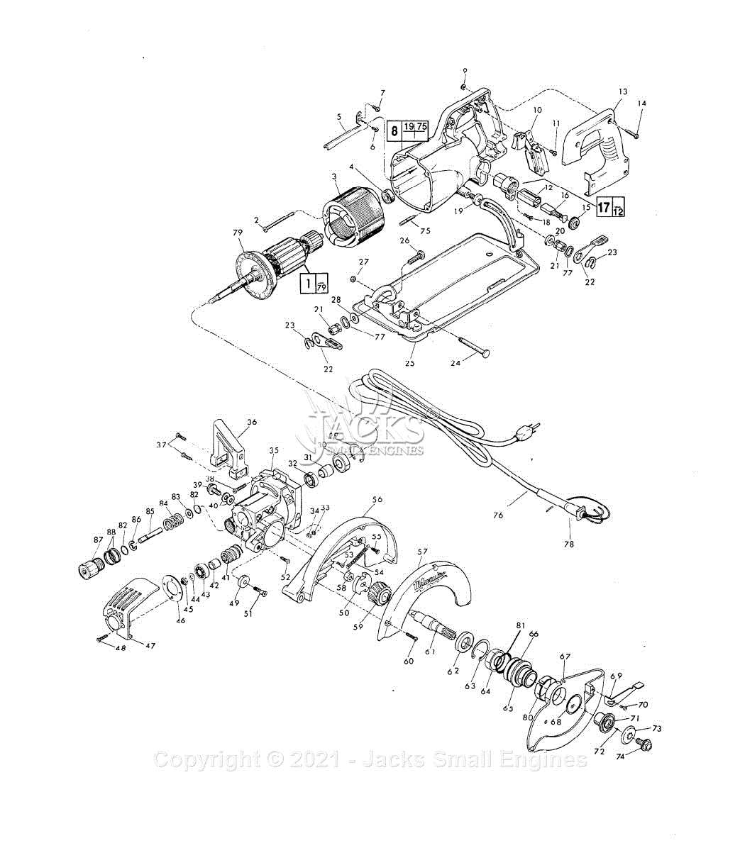 milwaukee band saw 6232 20 parts diagram