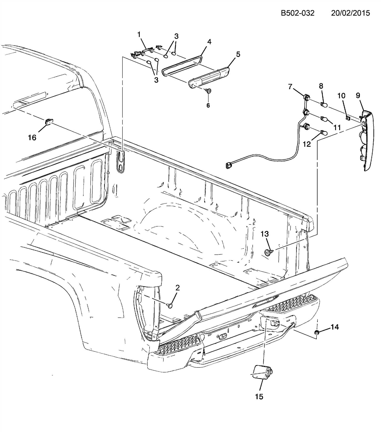 chevy s10 tailgate parts diagram