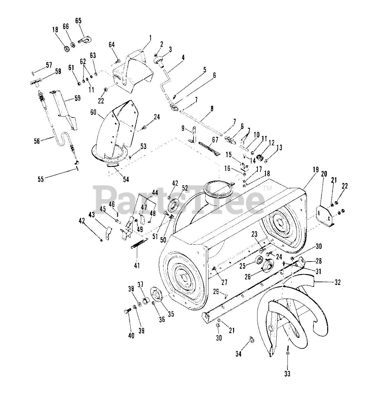 john deere 1032 snowblower parts diagram