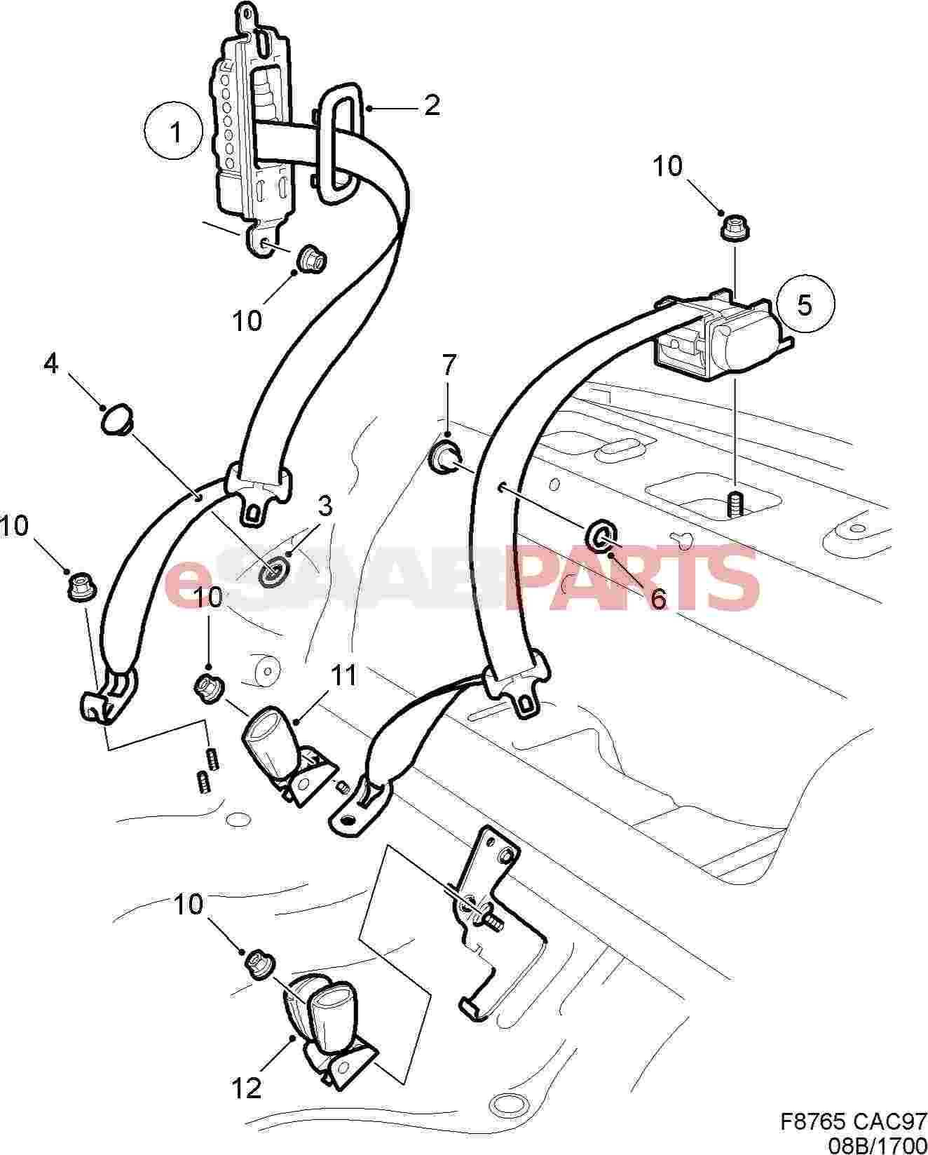 seat belt parts diagram