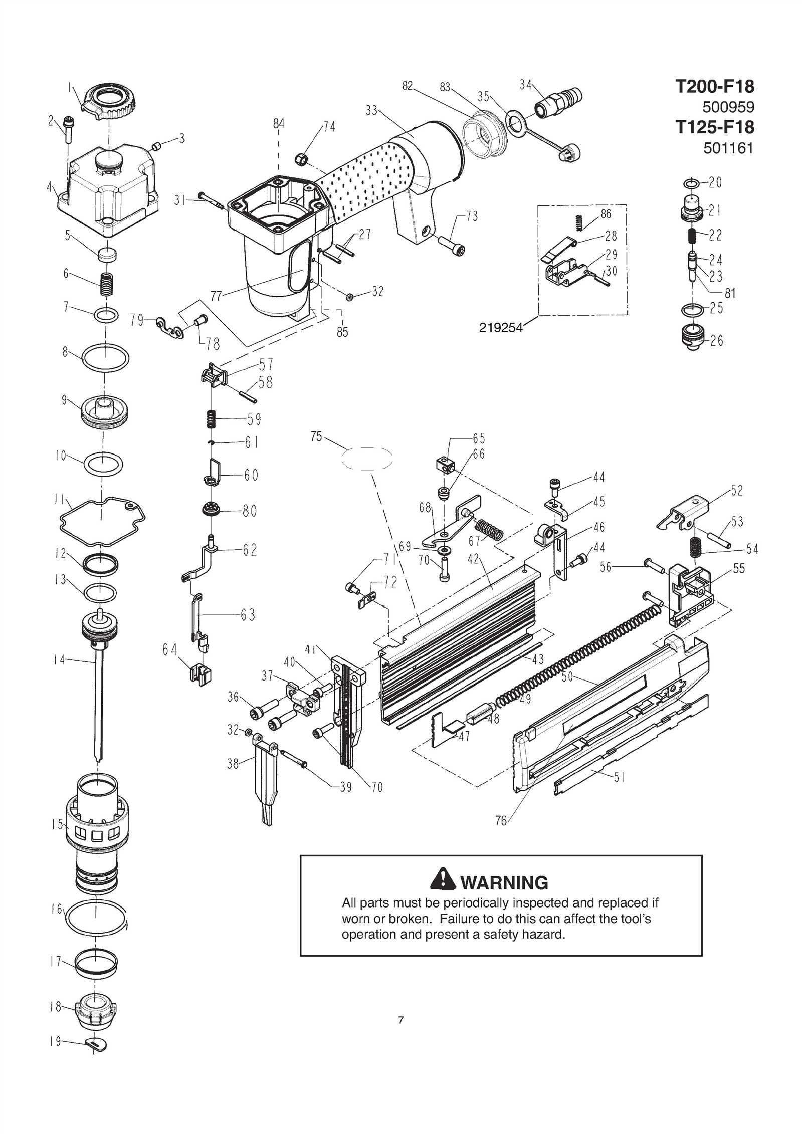 paslode framing nailer parts diagram