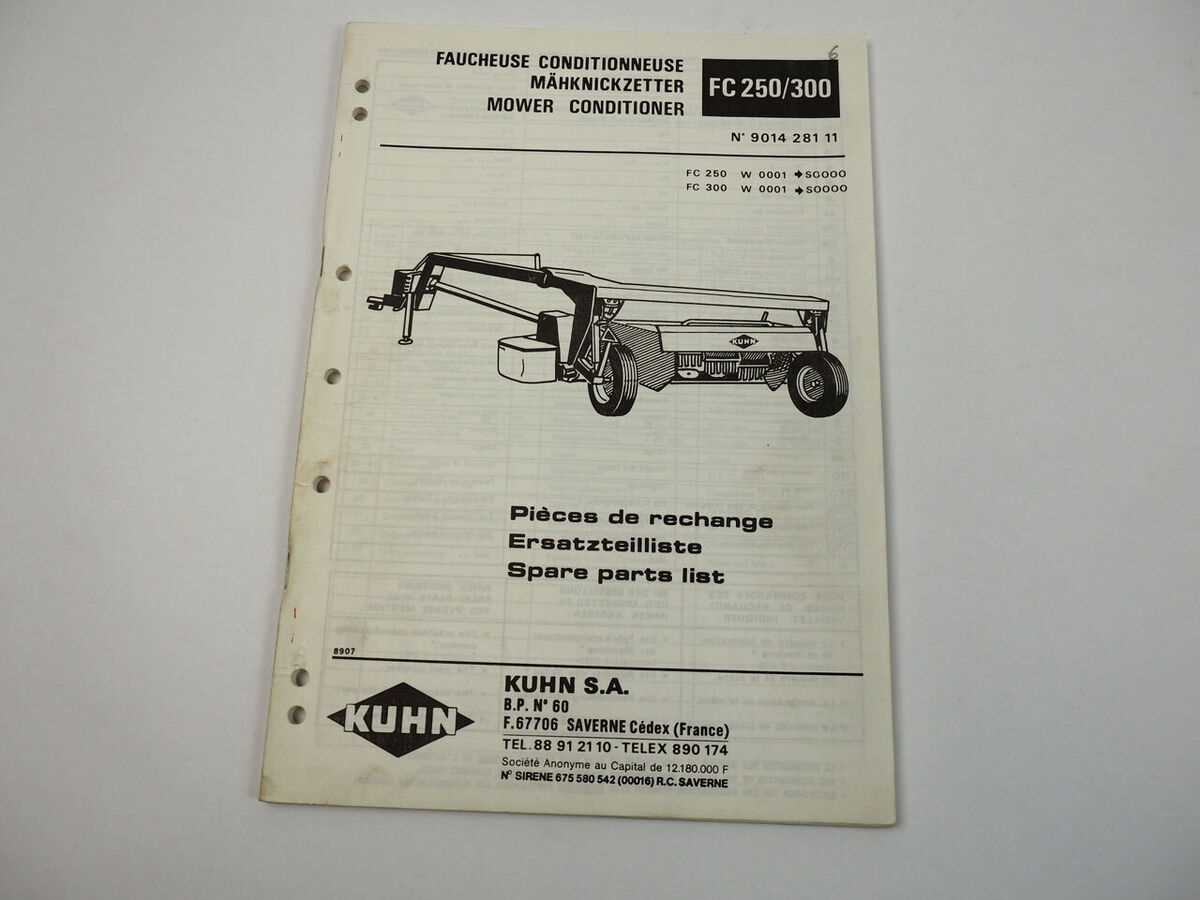 kuhn mower parts diagram