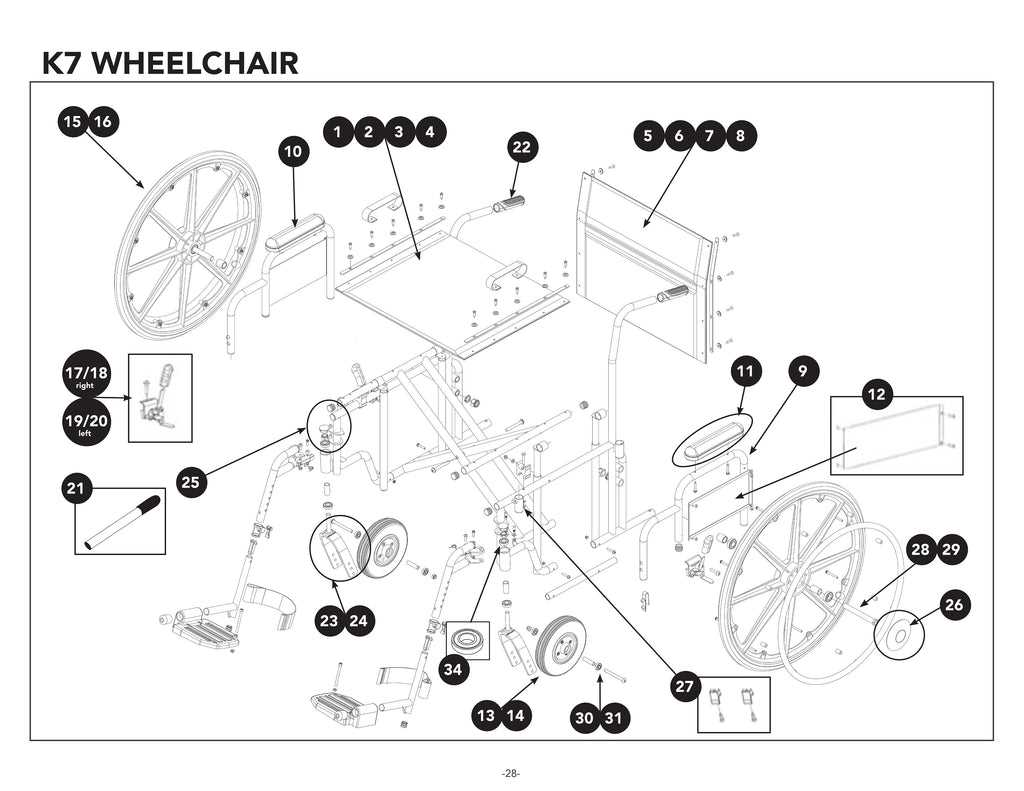 wheelchair parts diagram