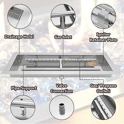 propane fire pit parts diagram