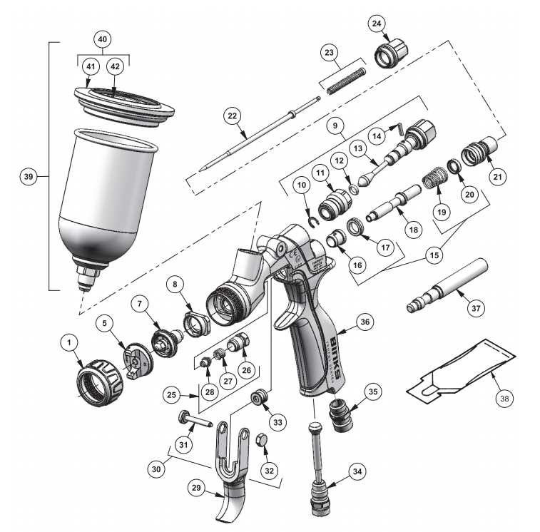 paint spray gun parts diagram