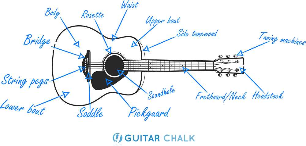 parts of a guitar diagram acoustic