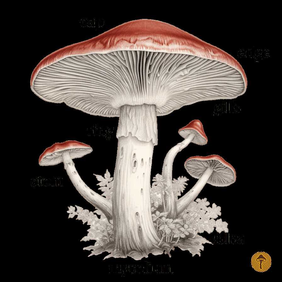 parts of a mushroom diagram