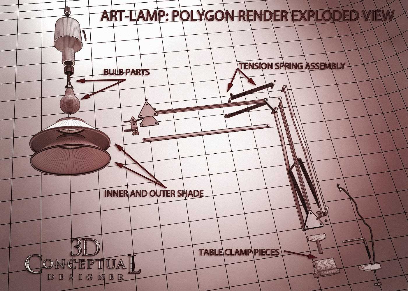 parts of a table lamp diagram