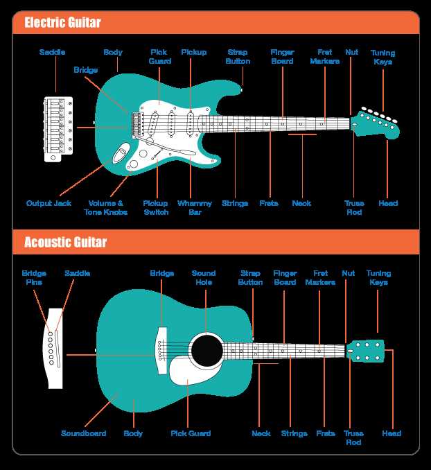 parts of the acoustic guitar diagram