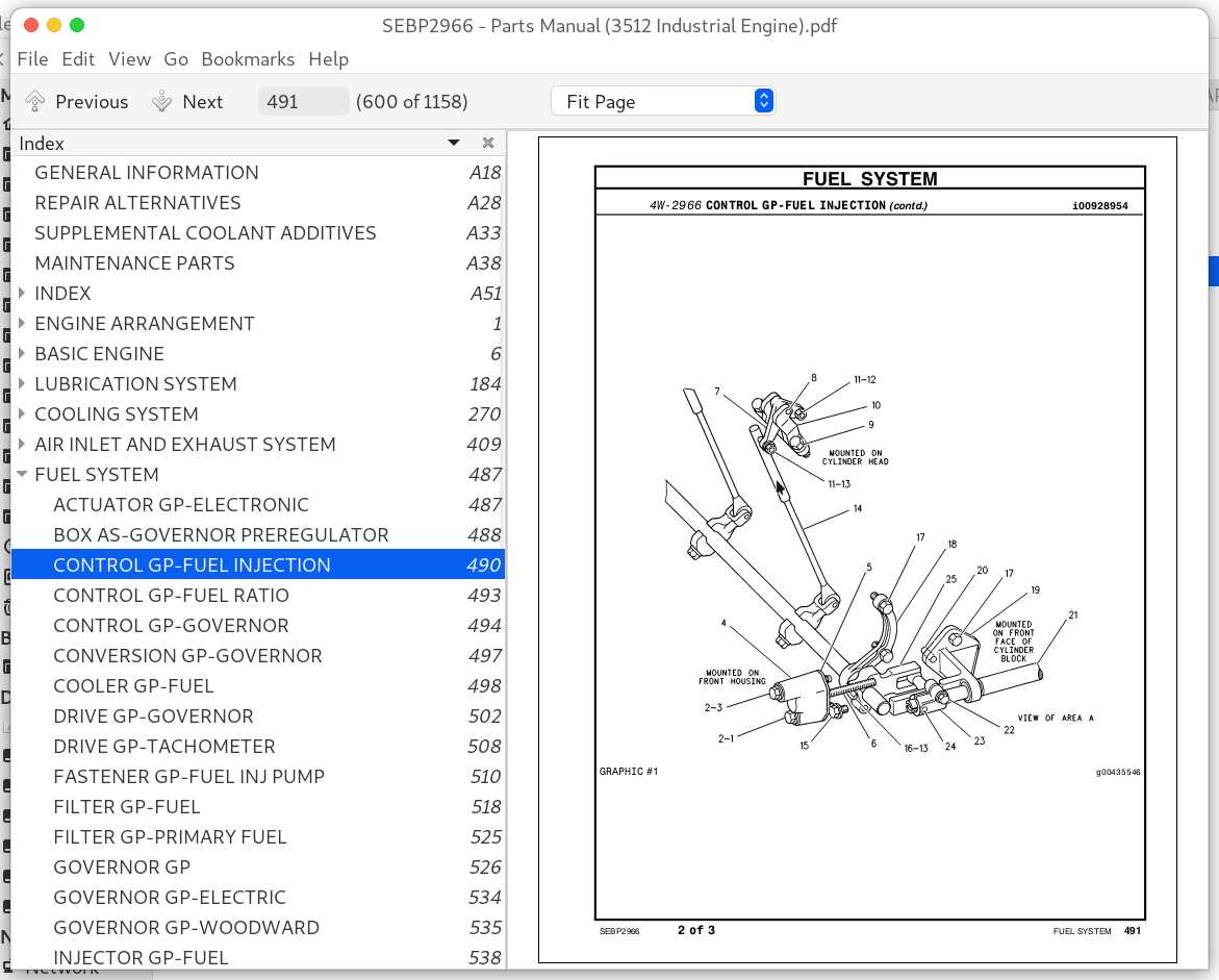 caterpillar engine parts diagram