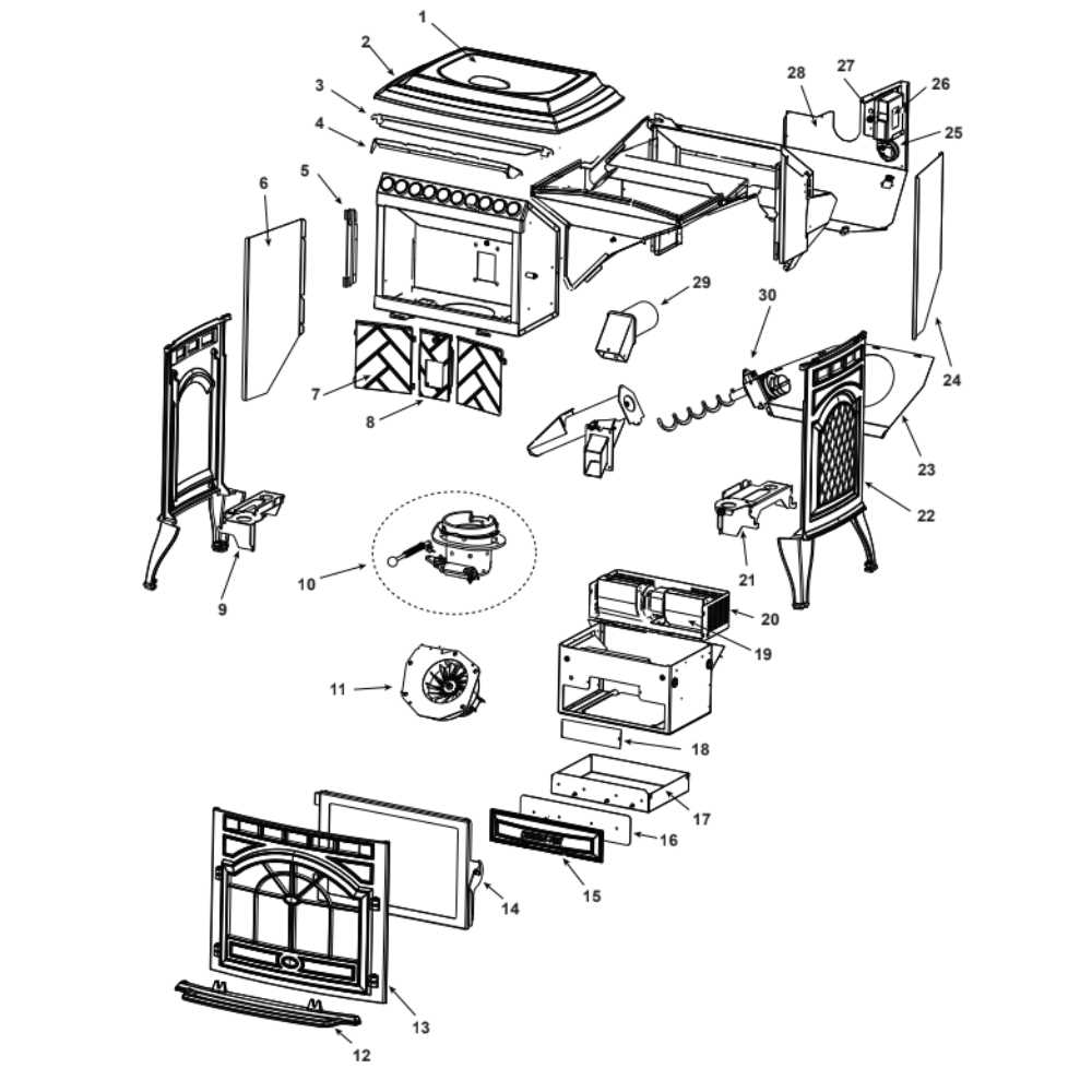 pellet stove parts diagram