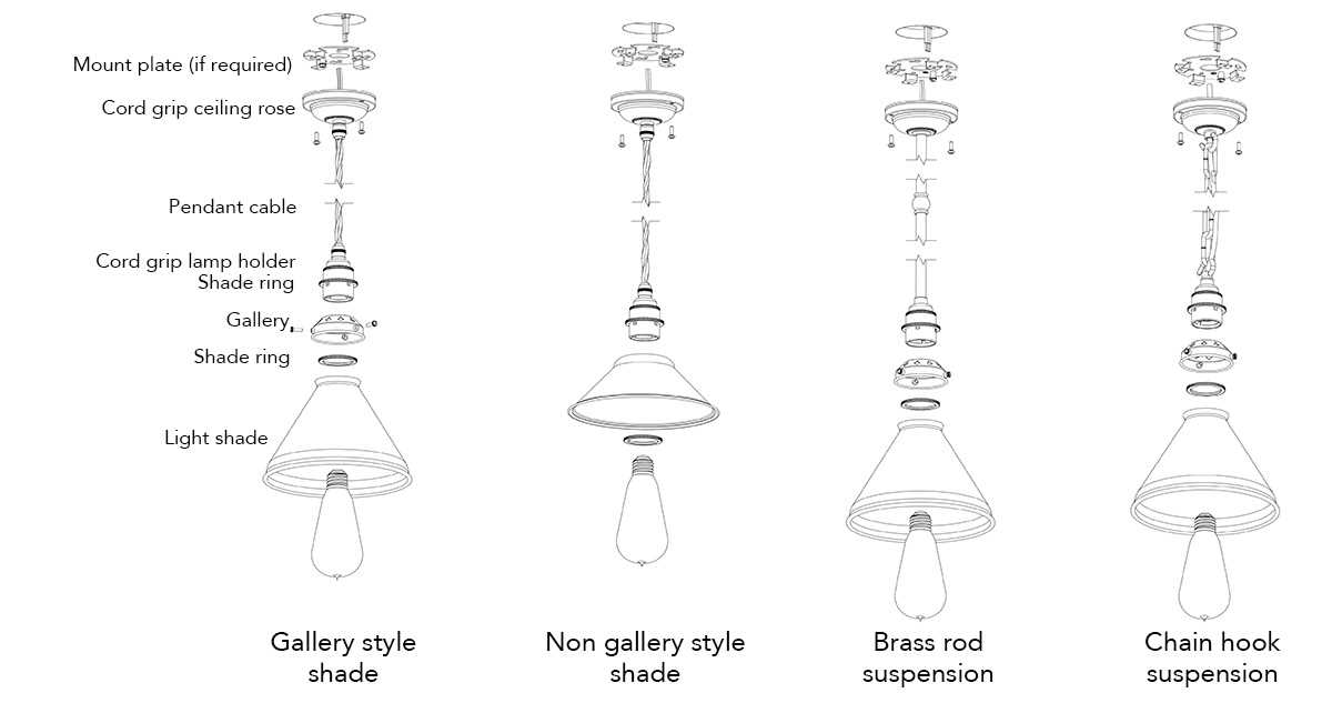 pendant lamp parts diagram