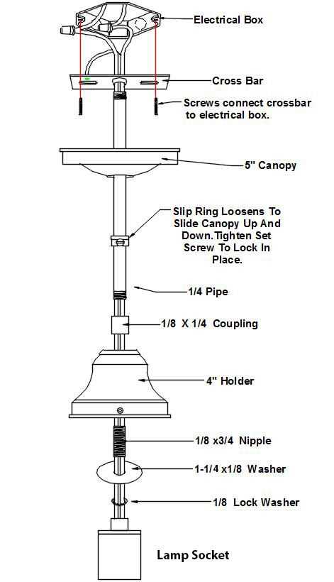 pendant lamp parts diagram