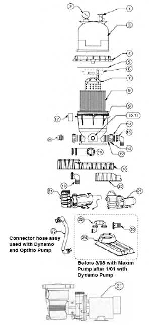 pentair 320 chlorinator parts diagram