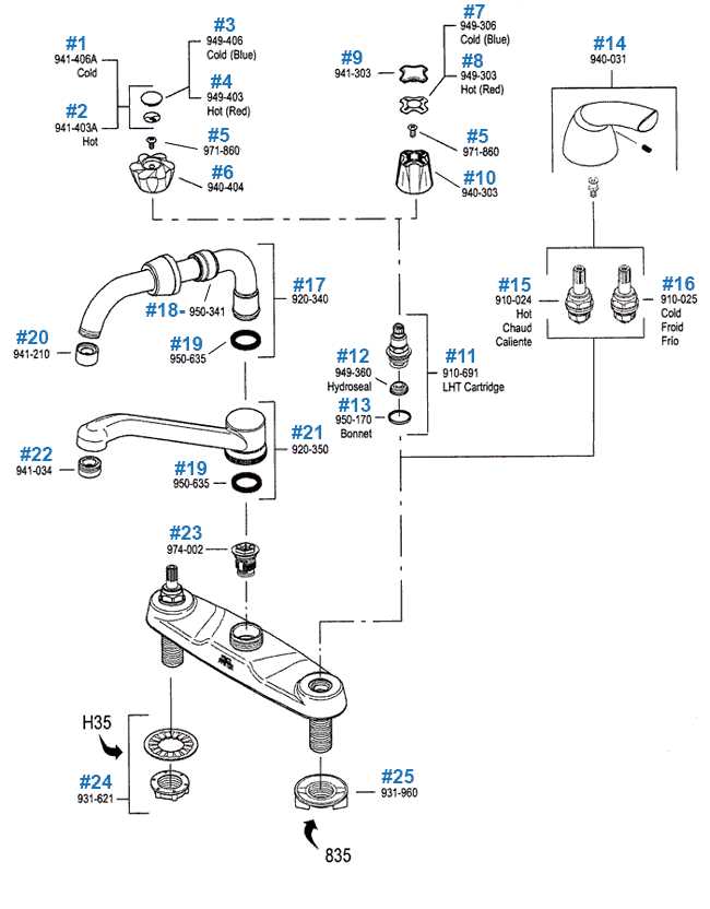 pfister bathroom faucet parts diagram