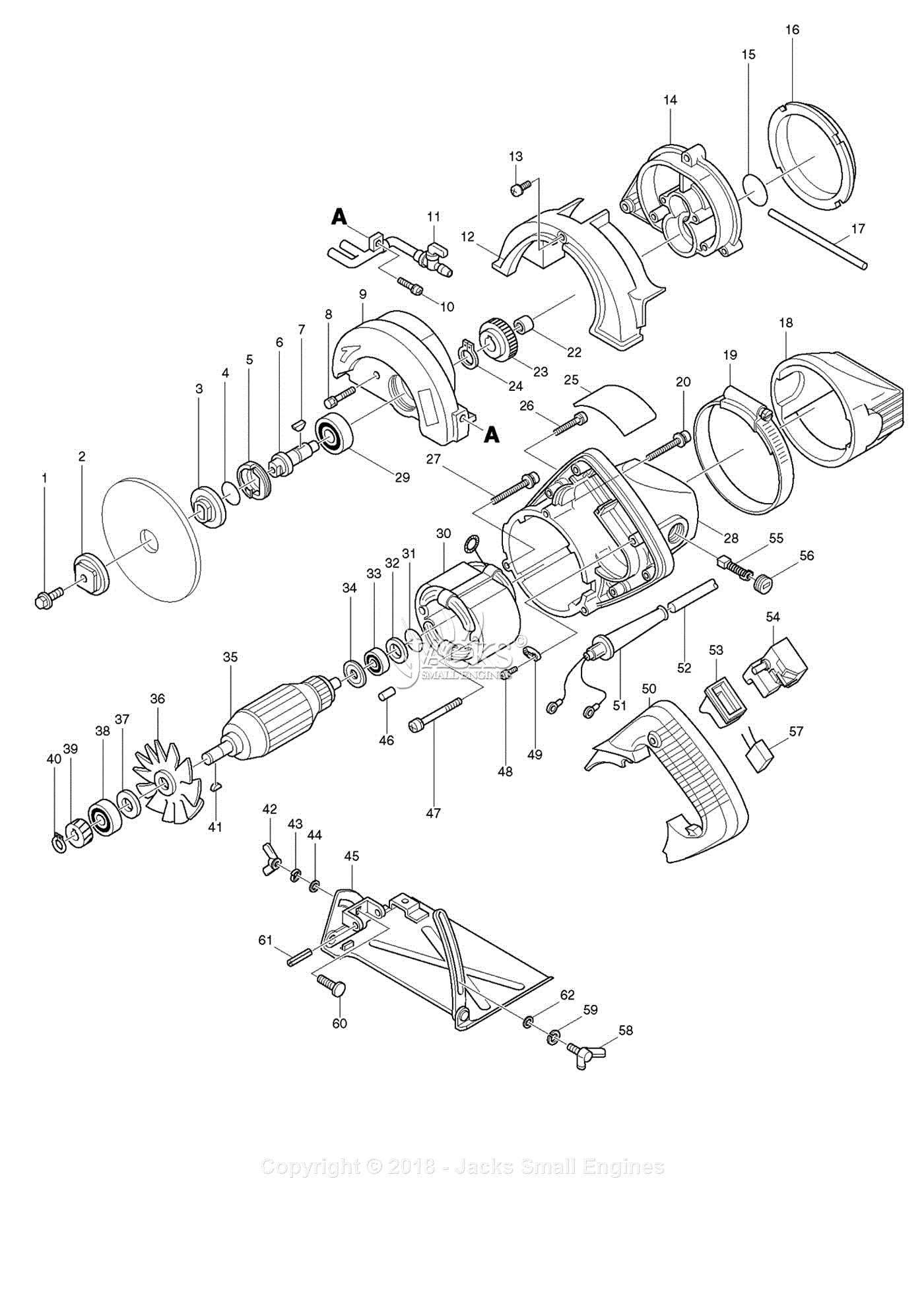 makita circular saw parts diagram