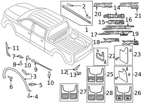 pickup truck body parts diagram