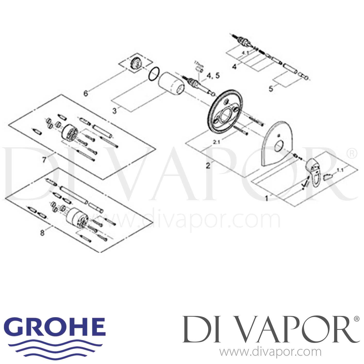 shower valve parts diagram