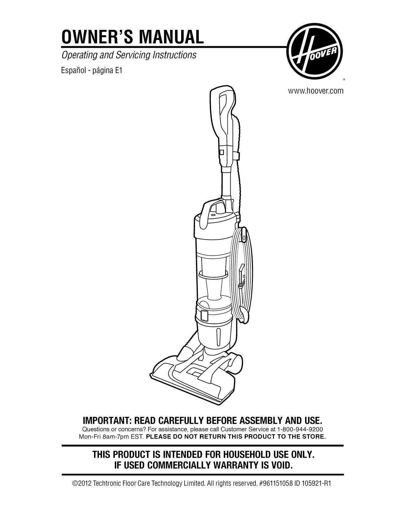 hoover uh72400 parts diagram