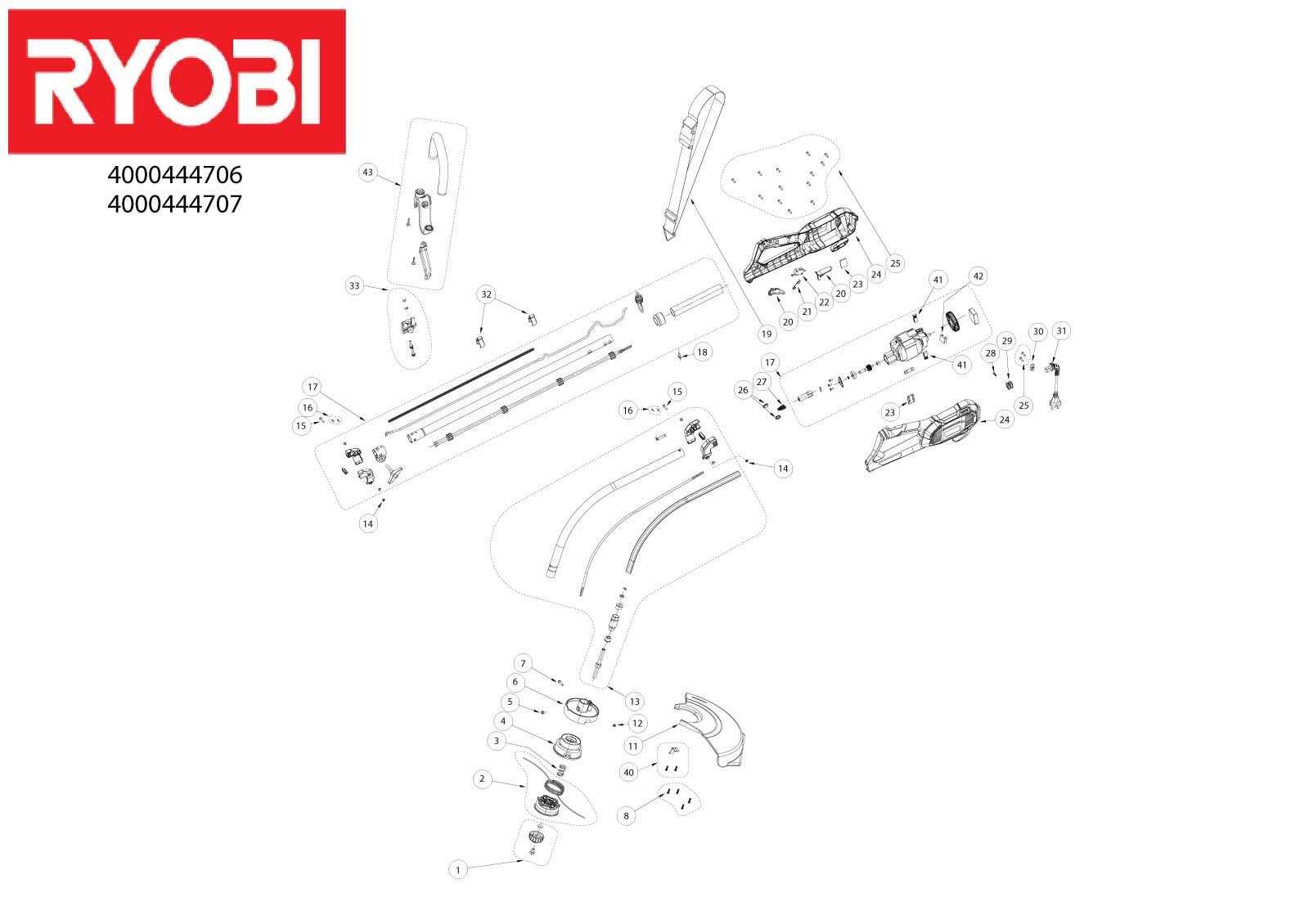 ryobi trimmer parts diagram