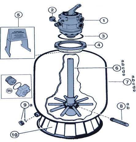 pool filter parts diagram