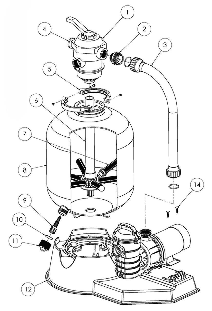 pool filter parts diagram