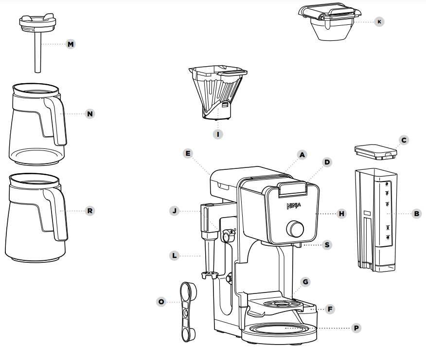 ninja coffee maker parts diagram