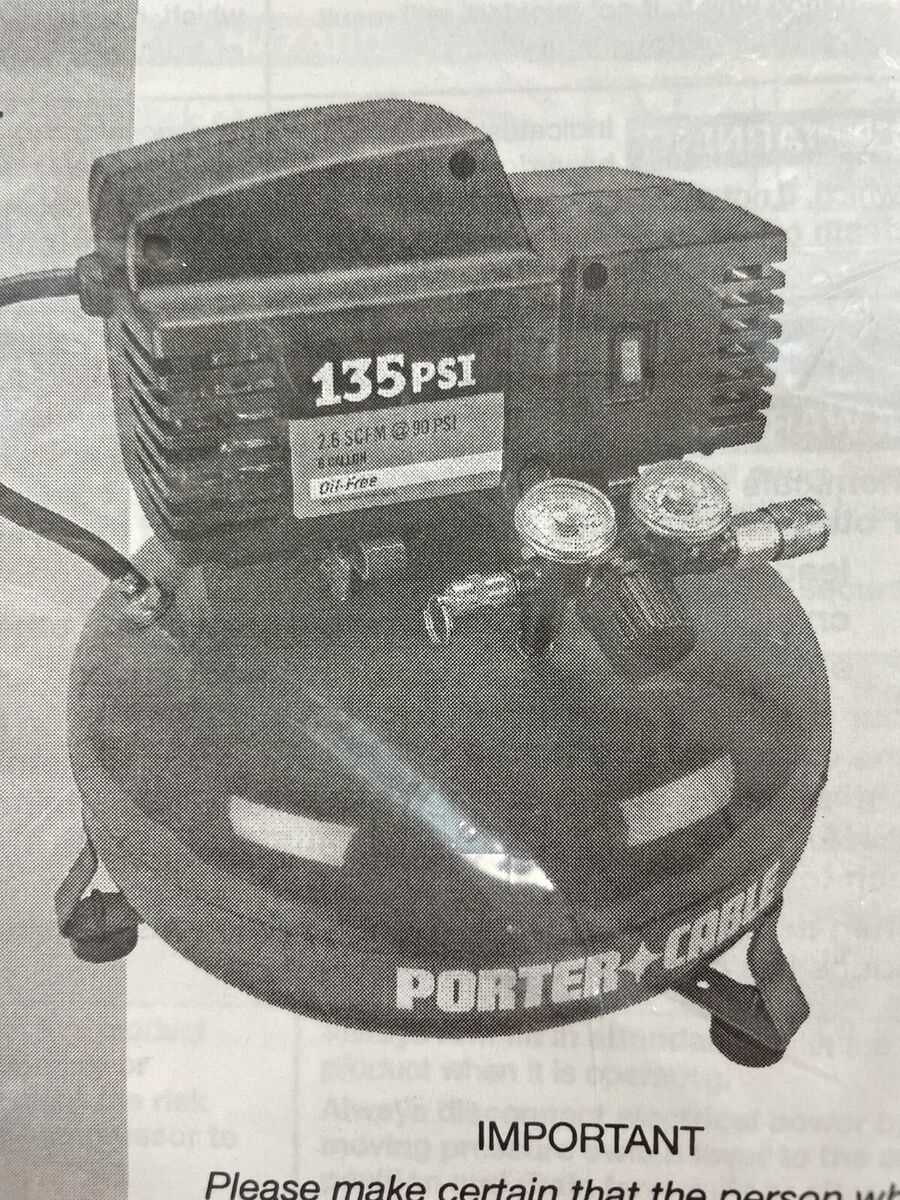 porter cable pancake compressor parts diagram