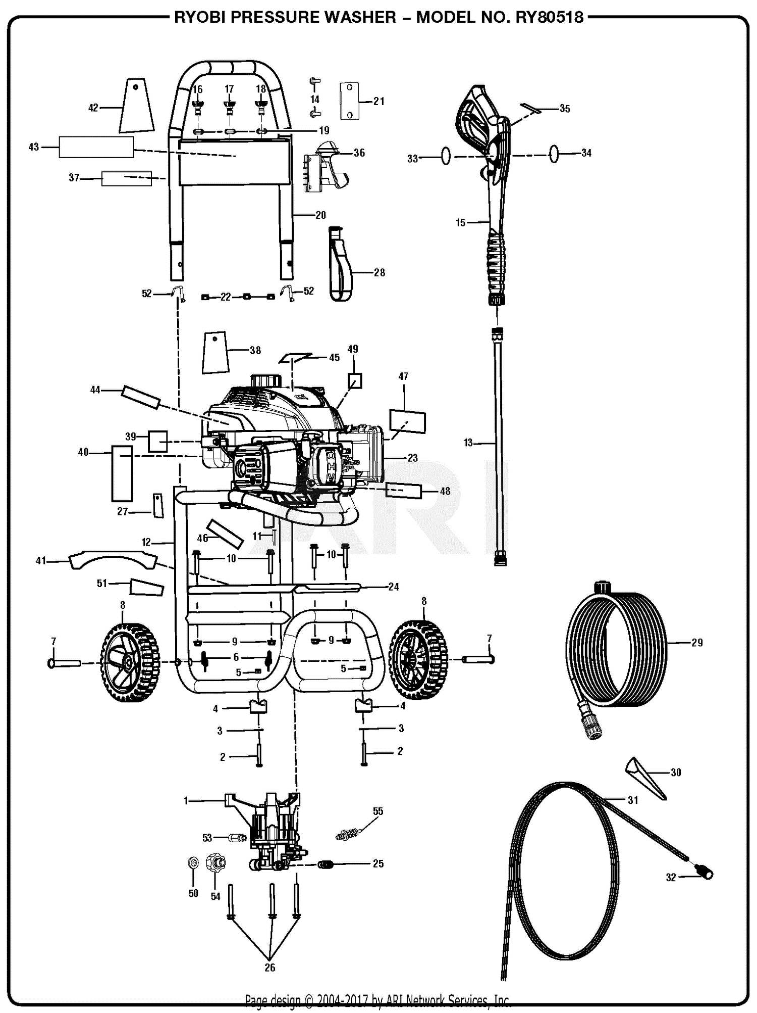 portland pressure washer gun parts diagram