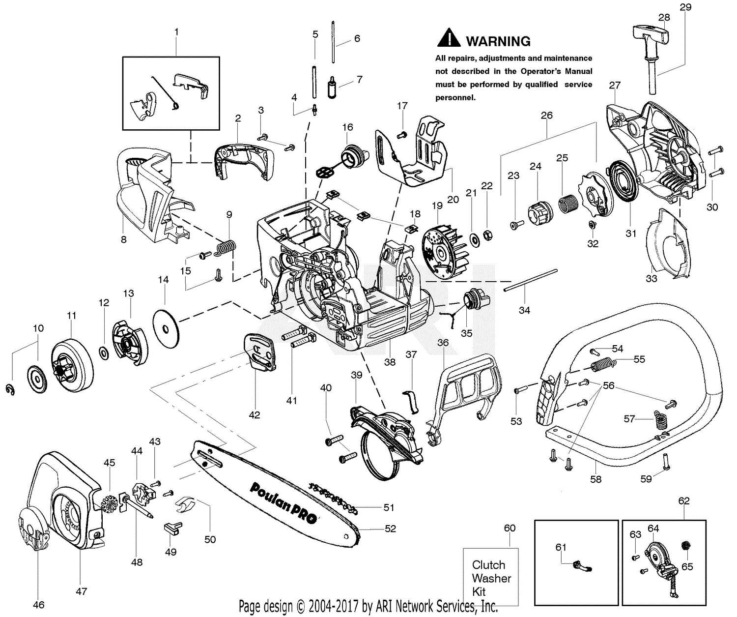 poulan pro p54zx parts diagram