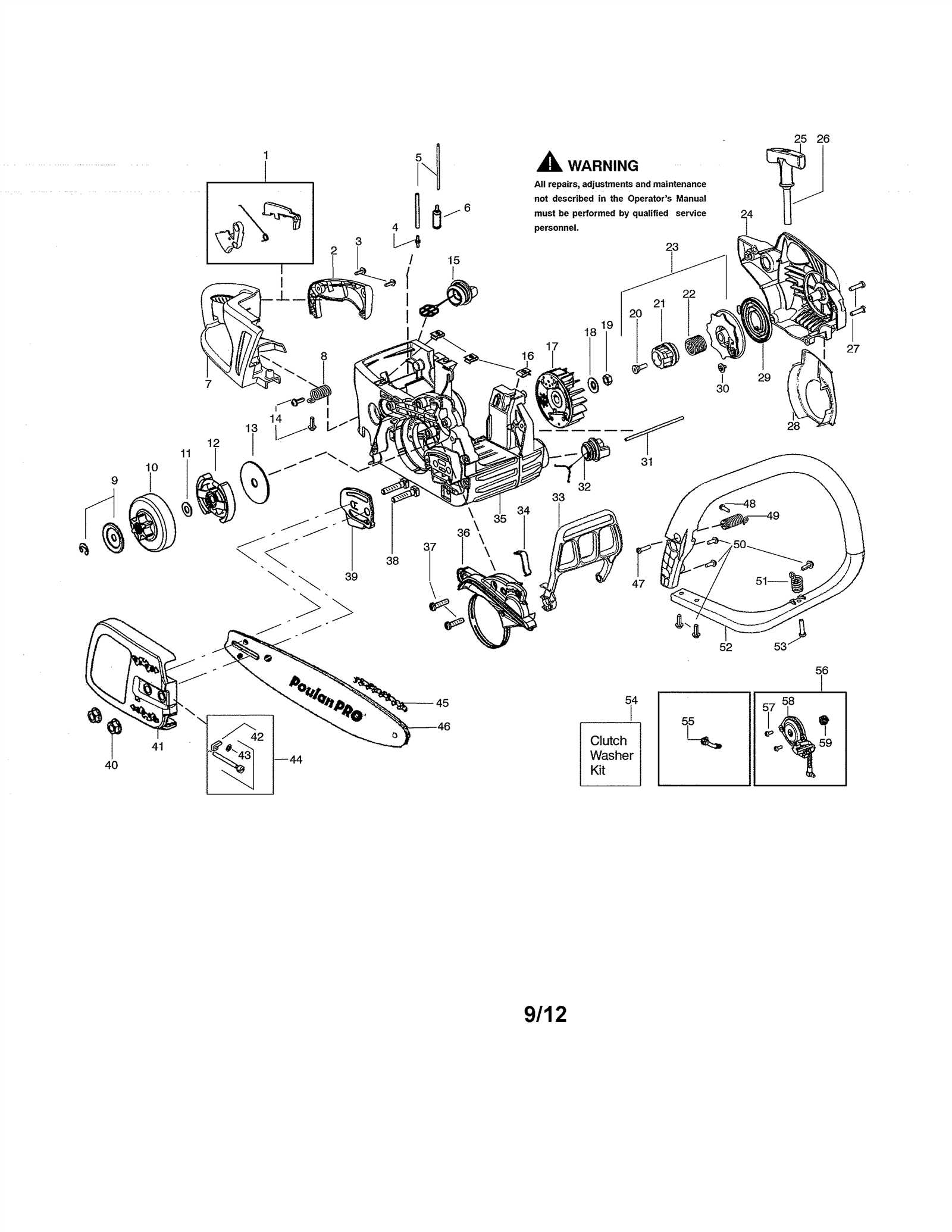 poulan pro pp4218a parts diagram