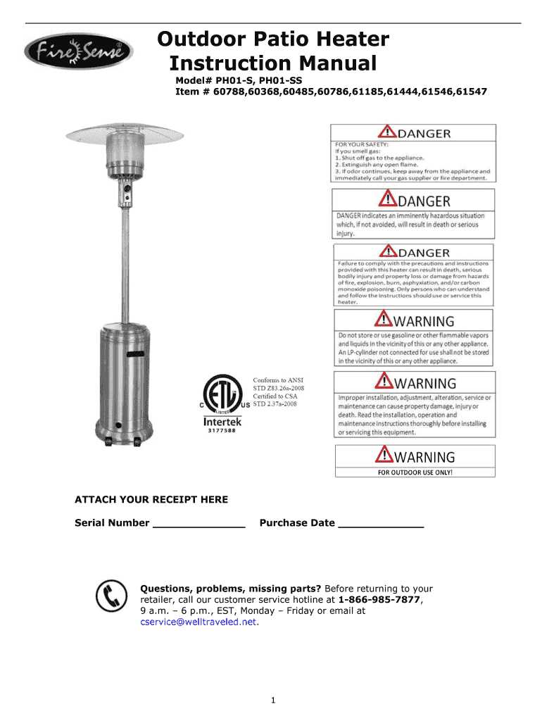 patio heater parts diagram