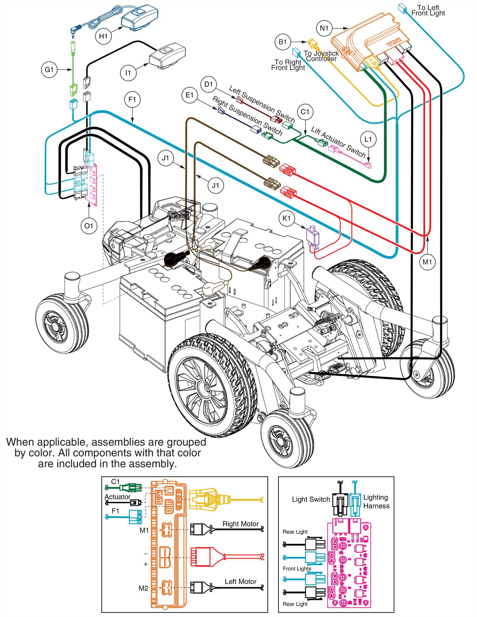 pride mobility scooter parts diagram